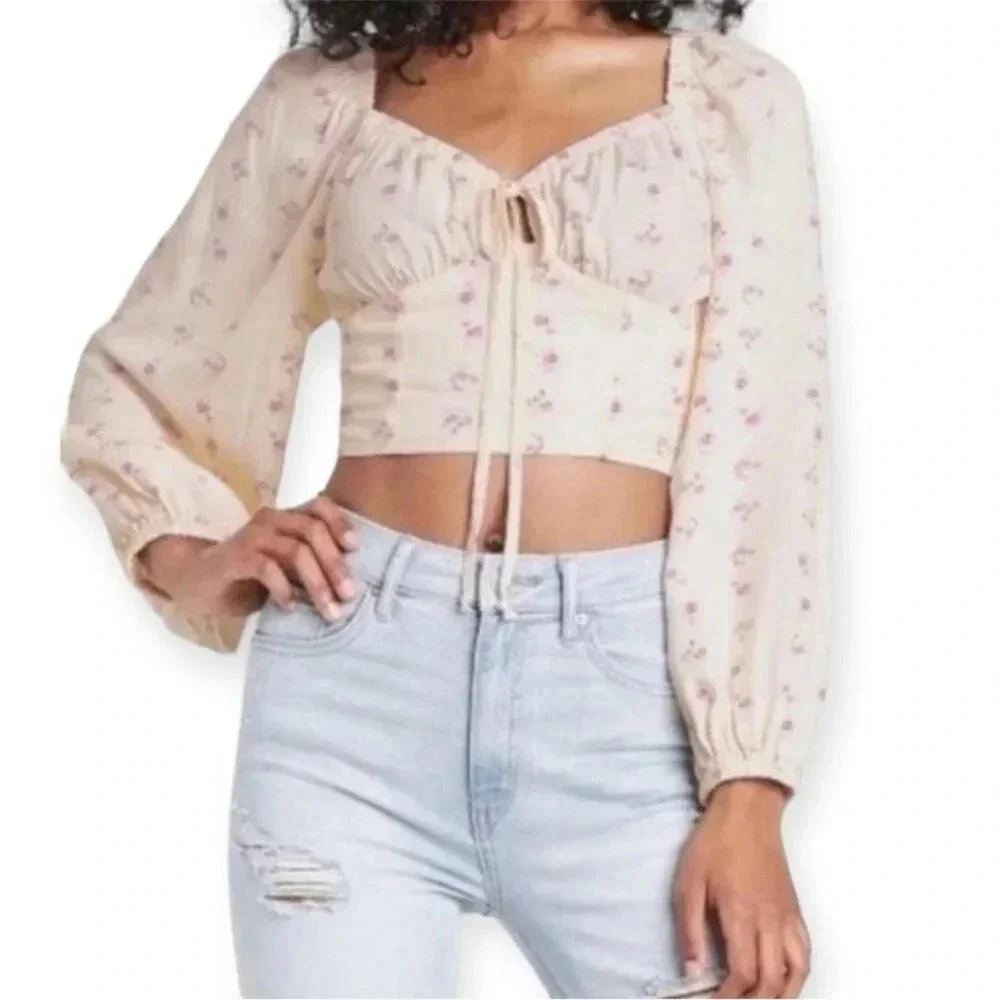 Wild Fable Women's Cream Crop-top - sz S